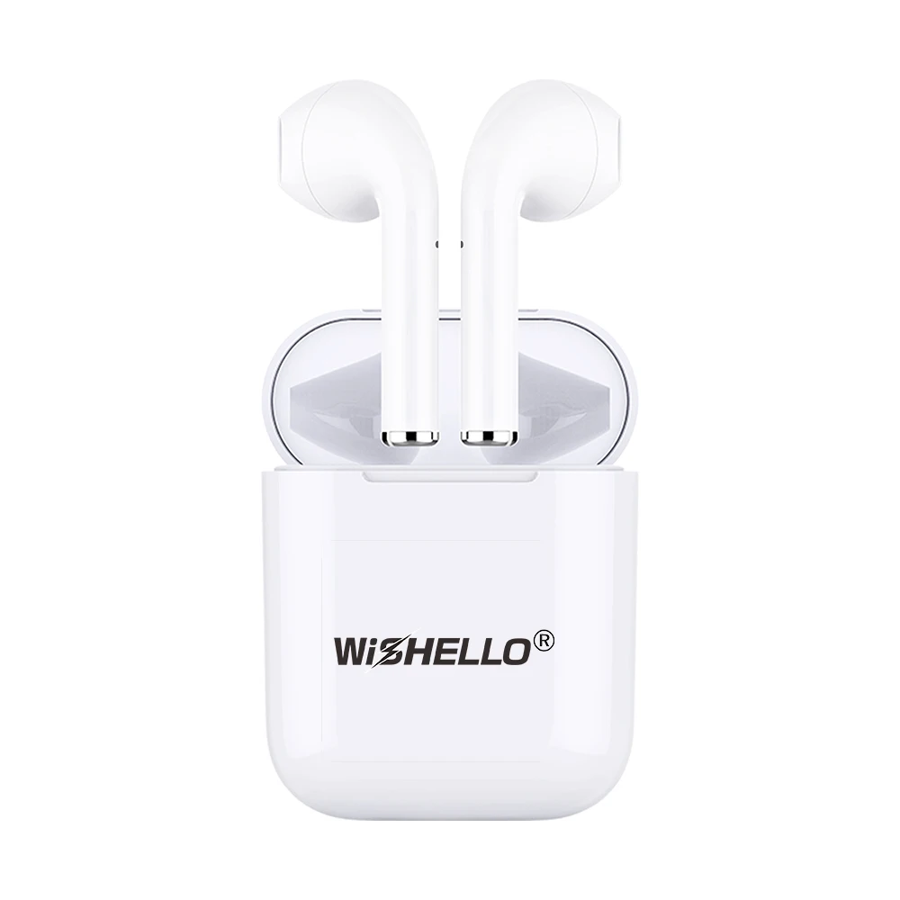 

WiSHELLO Twins True Wireless Bluetooth 5.0 Stereo In-Ear Earbuds with charging box for iphone X 7 7plus Huawei Xiaomi