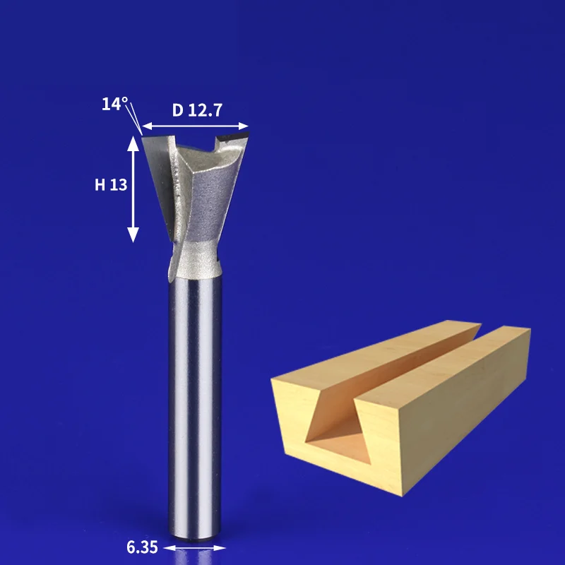 1 шт- ЧПУ твердосплавные деревообрабатывающие фрезы, инструмент по дереву, ящики, шкафы, коробки, декоративные коробки, подарочные коробки - Длина режущей кромки: 6.35mm x 12.7mm