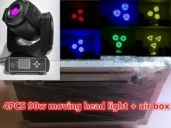 

Flight Case +4pcs / 90W High Brightness LED Moving Head Light DMX Large Beam Light Pattern Moving Head Light Disco 90W DJ Spotli