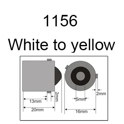 DRL указатель поворота светильник s S25 1156 BAU15S BAY15S T20 7440 светодиодный 12V автомобильный светильник с двумя Цвет 54 SMD светодиодный сигнал поворота, стоп-сигналы H - Испускаемый цвет: White to yellow 1156