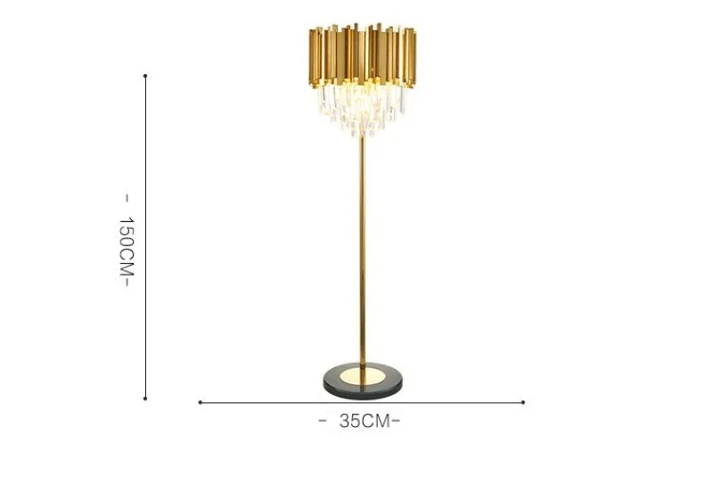 Современный торшер роскошный золотой кристалл гостиная лобби лампы Напольная Лампа lamparas de pie салон