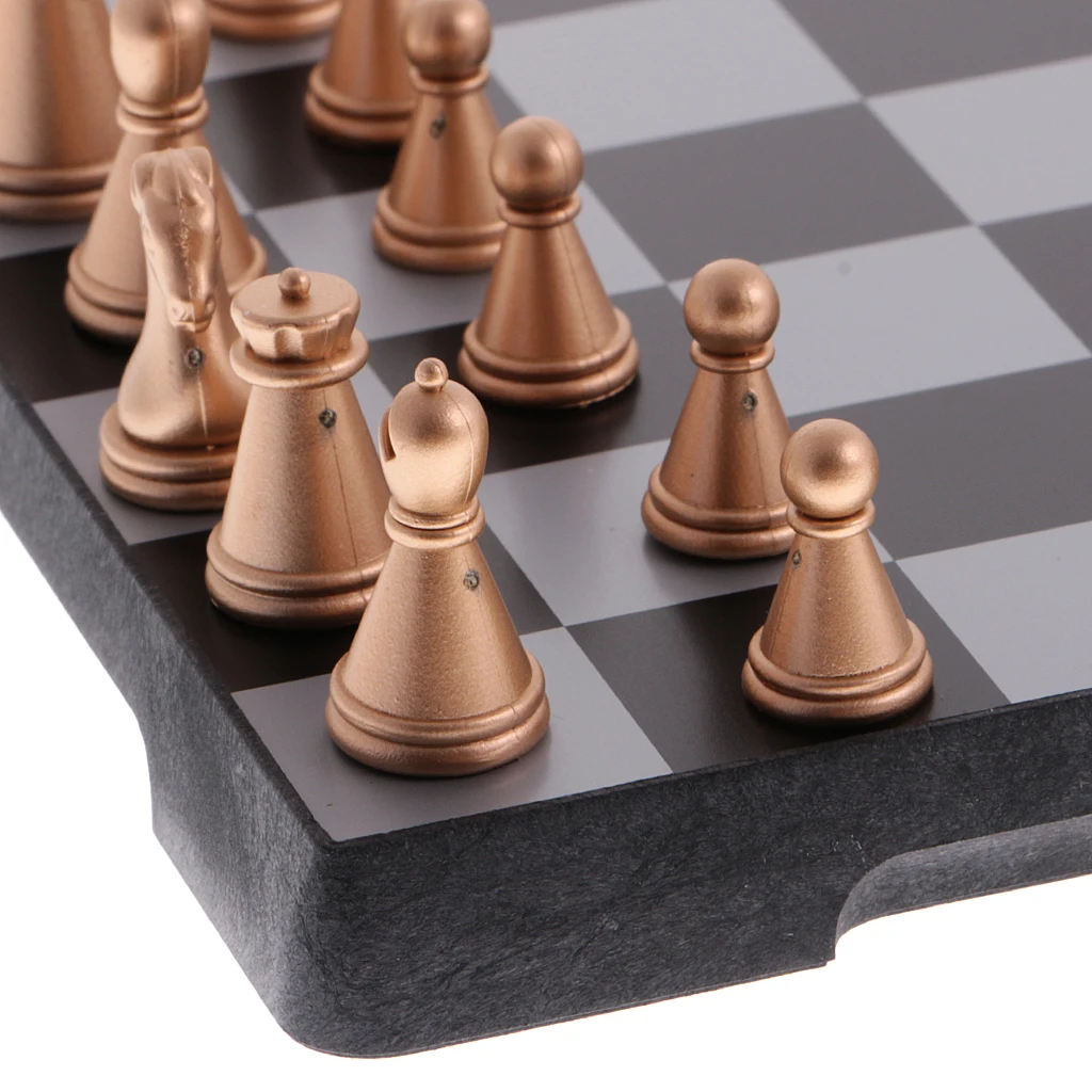 Magnetic 3 in 1 Wooden International Travel Chess Set With folding Chess Board Educational Toys Durable Camping Entertainment