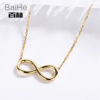 BAIHE Solid 14 К желтый Gold Certified Обручение Для женщин Мода Fine Jewelry GUFT ожерелья