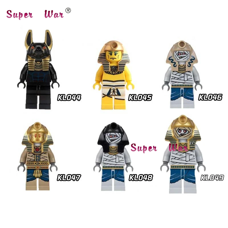 

1PCS super heroes Mummy Golden Face Pharoah's Egyptian building blocks models bricks toys for children kits