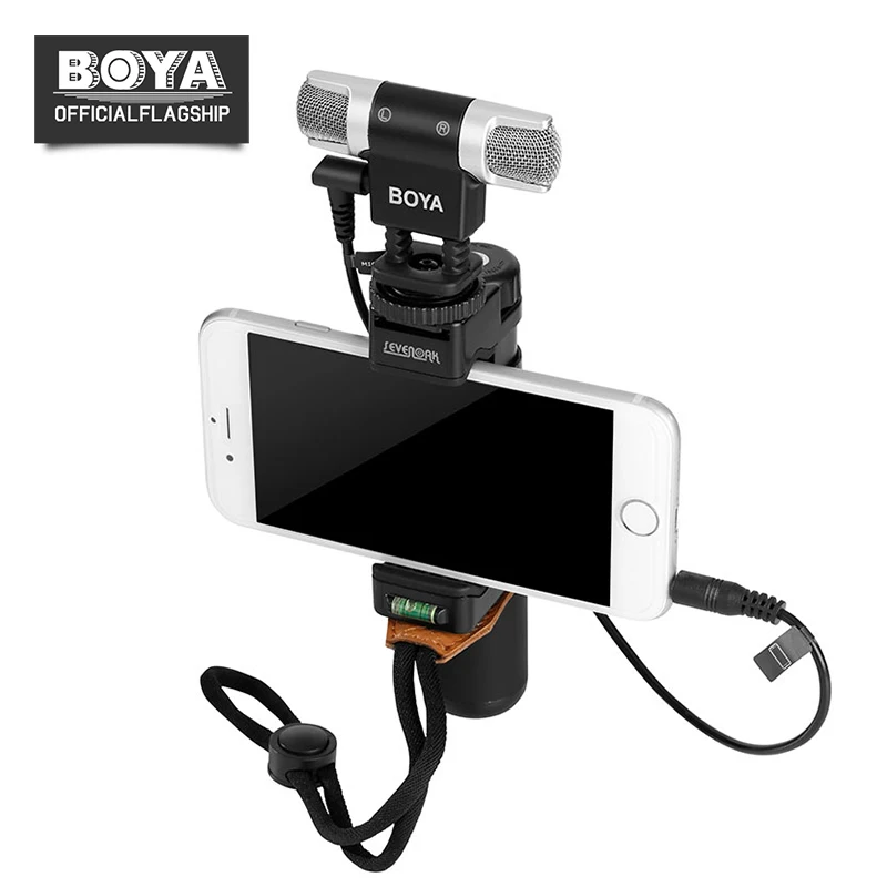 BOYA BY MM3 Dual Head Professional Stereo Recording Microphone for iPhone Android font b Smartphone b