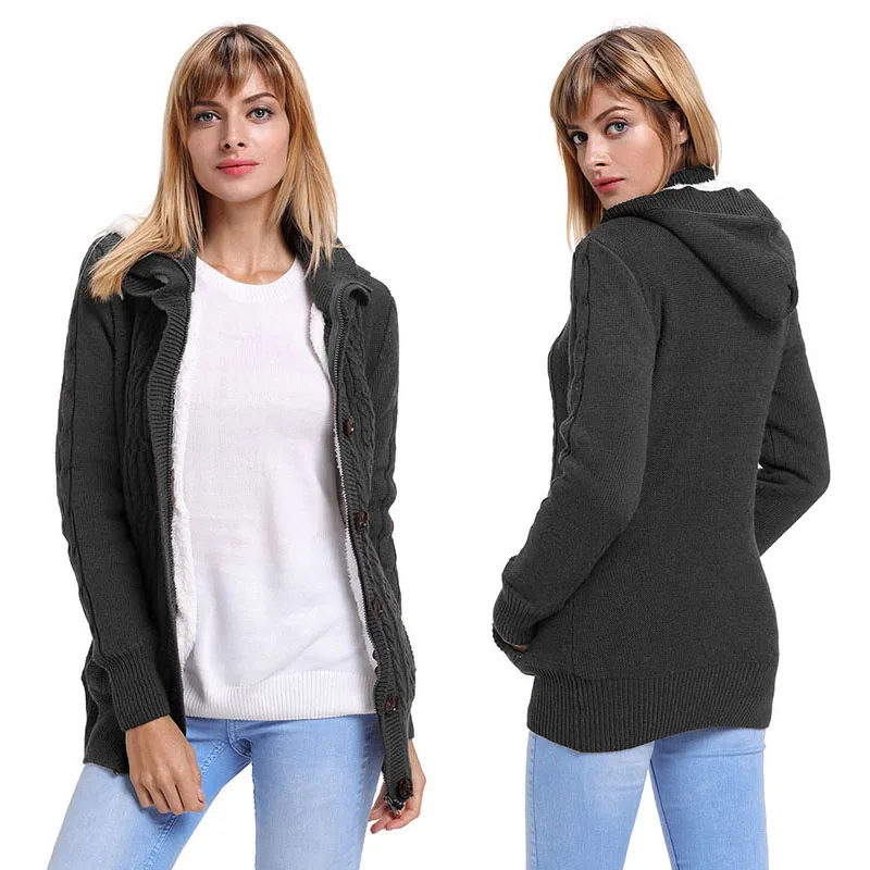 Charcoal-Long-Sleeve-Button-up-Hooded-Cardigans-LC27652-101-6