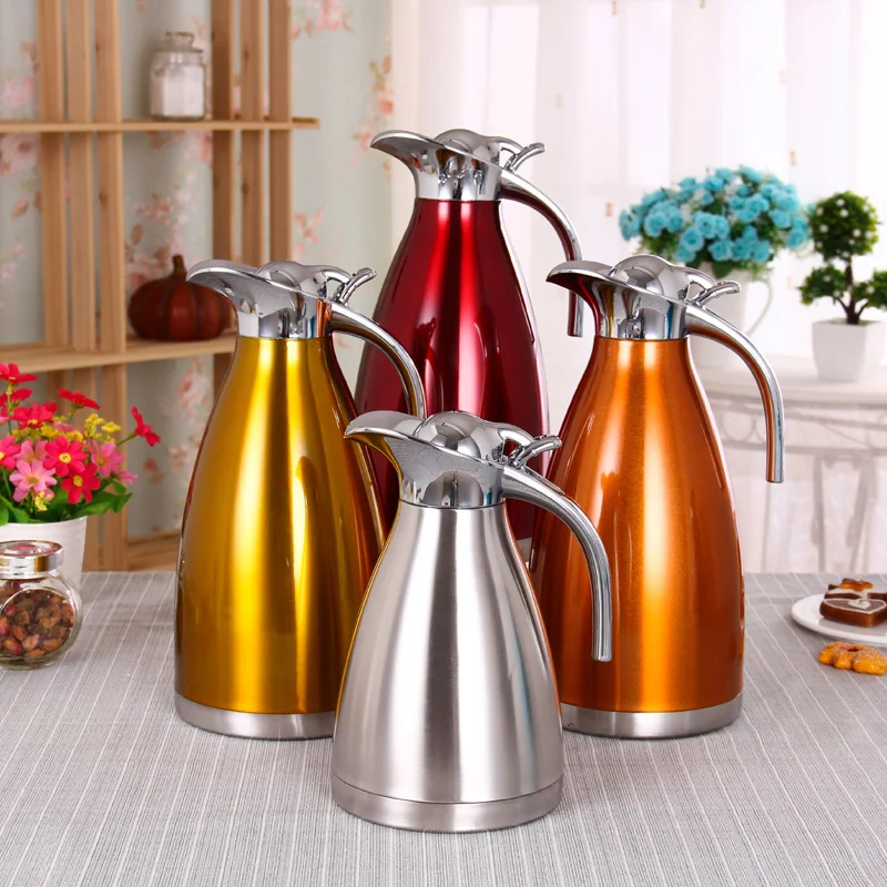 4 Color 1L 1 5L 2L Coffee Thermos Mug Stainless Steel Teapot Vacuum Flasks Cups Hot