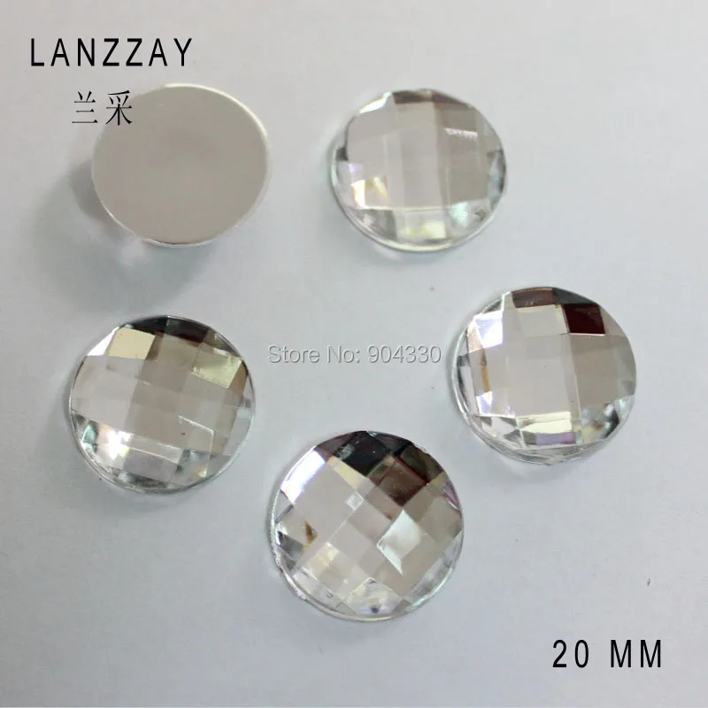 

Free Shipping LANZZAY 100pcs Clear 20MM Flat Back Rhinestone Square Faceted Acrylic Diamond DIY Jewelry Garment Accessories