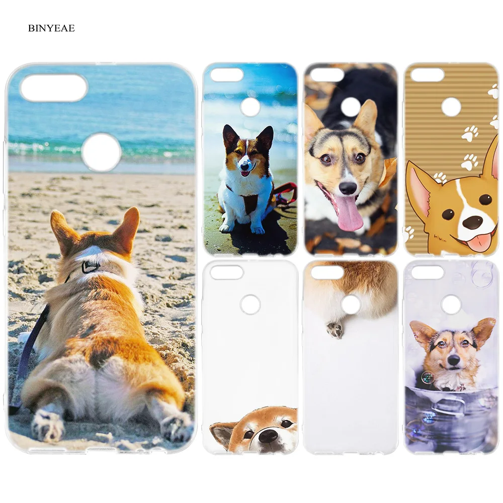 

BINYEAE Super Cute Corgi Cartoon Dog Pattern Silicone Case Cover for Xiaomi A1 A2 8 SE Redmi Note 4X 5 6 5A 6A S2 Pro Case Capa
