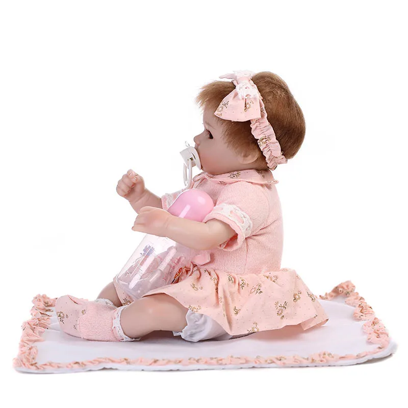

NPK 16 Inch Lifelike Reborn Newborn Doll Soft Silicone Realistic Girl Baby Dolls for Kids Playmate S7JN