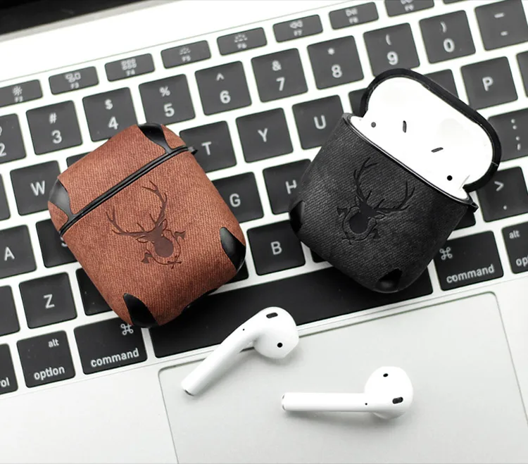 Чехол airpods 2 кожаный для Apple Bluetooth наушники 1 защитный чехол роскошный бизнес противоударный Анти-пыль силиконовая подкладка