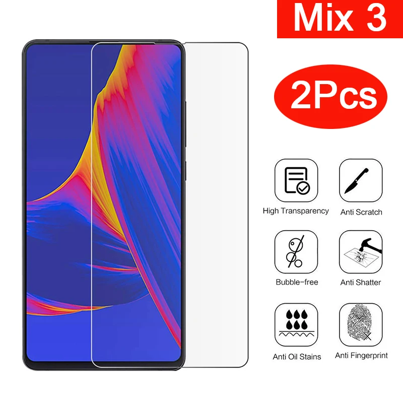 Закаленное стекло для Xiaomi Mi Mix 3 2 шт. защитное защита экрана телефона Защитная