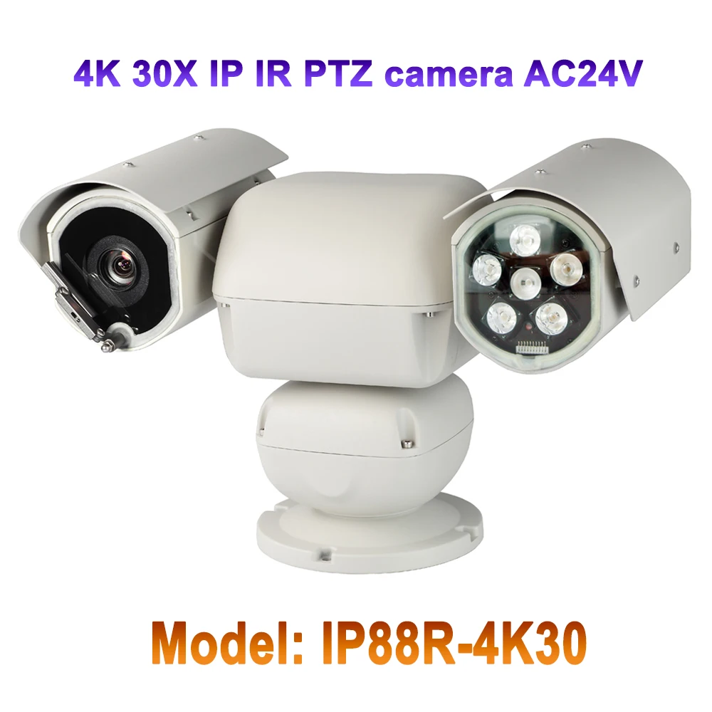 8MP ночное видение 100 м 4K PTZ IP камера 6-180 мм объектив H.265 IP66 наружное охранное наблюдение ONVIF AC24V