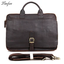 Мужской портфель из натуральной кожи, 15 дюймов, большая вместительность, натуральная кожа, сумка-мессенджер для ноутбука, двойная молния, слой, деловая сумка