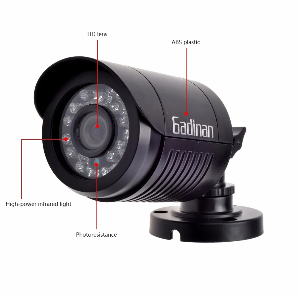 GADINAN Analog CCTV Camera 800TVL 1000TVL Bullet IP66 Waterproof HD 3.6mm Lens IR Cut Filter Night Vision Mini ABS Housing outdoor cctv