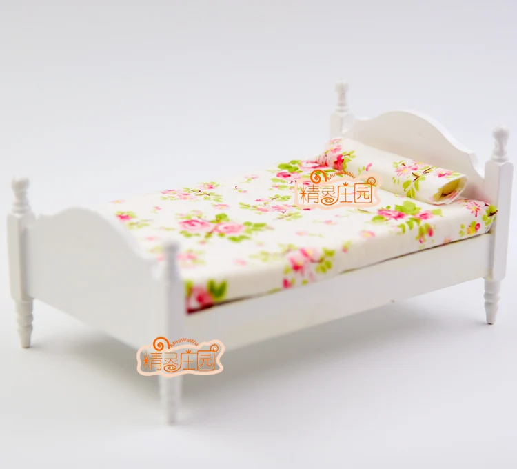 1/12 деревянный кукольный домик миниатюрная кровать, мебель для спальни аксессуары Кукольный дом игрушка