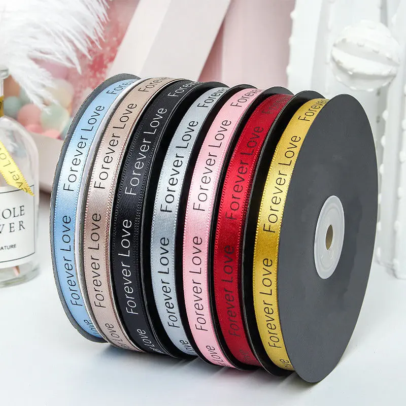 

beautiful Ribbed polyester ribbon 1cm width 5yard-45yards Valentine's day flower gift box decorative ribbon handmade diy package