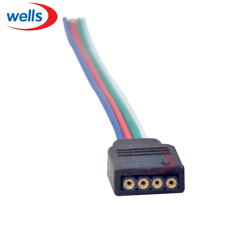100 шт 4pin женский с 10 см длиной кабельный разъем для 5050 3528 rgb led strp|4pin female|rgb femaleled