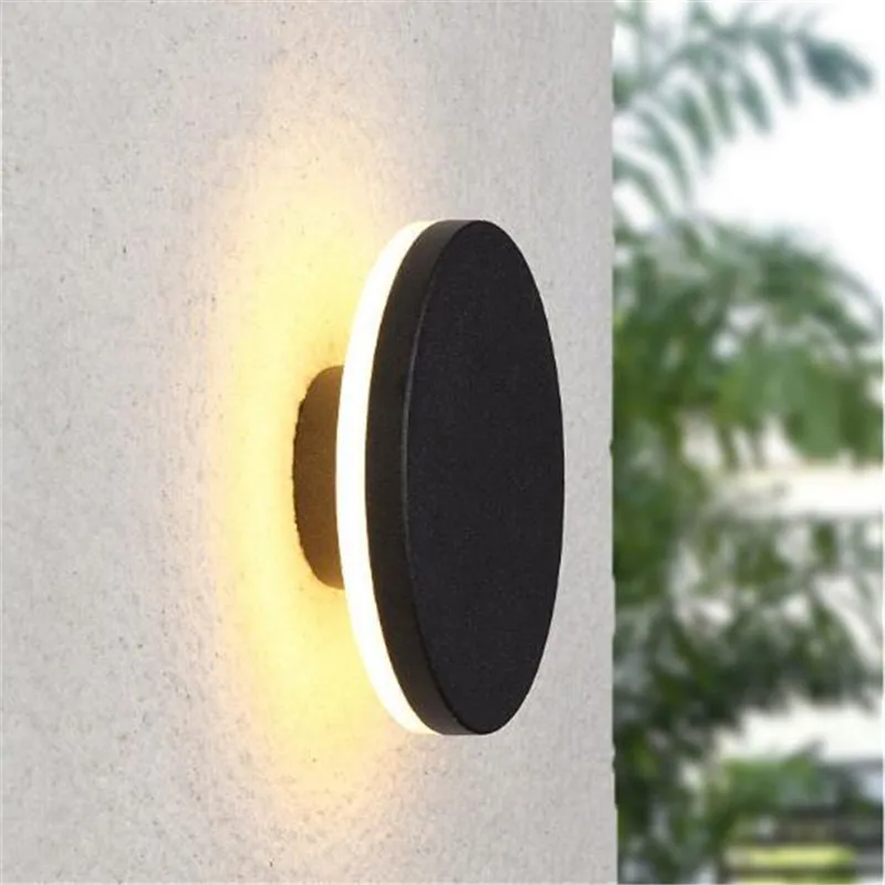

Modern Waterproof Square/Round Black Aluminum Led Wall Lamp for Bathroom Bedroom Aisle Corridor Porch Light 110/220V