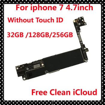 

For iphone 7 Full unlocked IOS mainboard Without Fingerprint 32GB 128GB 256GB original motherboard for iphone 7 without Touch ID