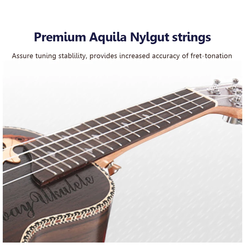  Acouway Ukulele Soprano Concert Ukulele 21 23 rosewood uku Ukelele with Aquila String mini Hawaii g