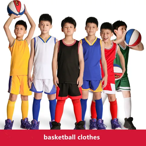 Terno de Basquete Crianças Menino Jerseys Esportes Wear Escola Meninos Jérsei