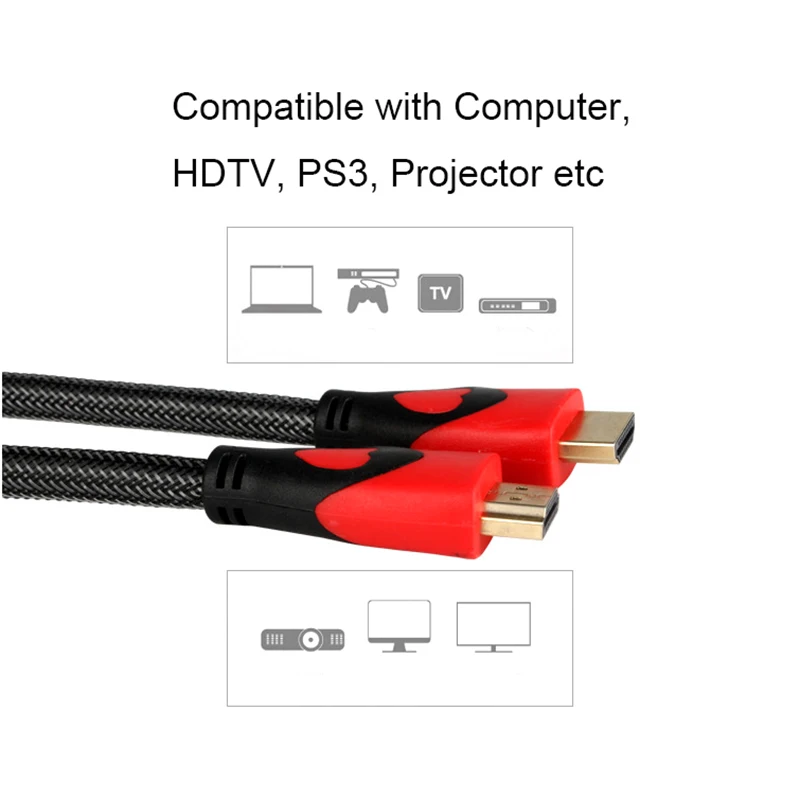 Jninsens HDMI V1.4 кабель HDMI к Удлинительный кабель, HDMI мужчинами 4 K 3D 1080 P для PS3 Xbox hdtv-компьютер 1,5 м 3 м 5 м