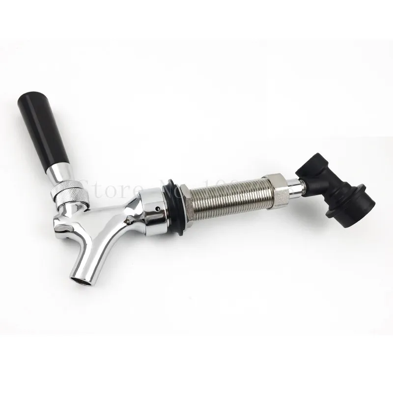 

Chrome Beer Tap Faucet 92.5mm Long Shank With Ball Lock Connector Quick Disconnect Adapter Kegerator Homebrew Cornelius Keg