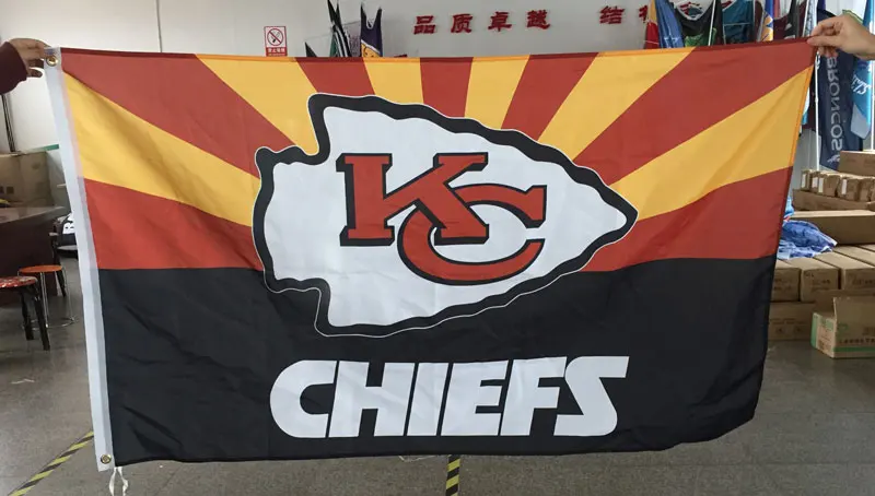 Kansas City Chiefs Flag 3x5 FT 100D Banner Polyester custom sport flag|kansas city chiefs flag