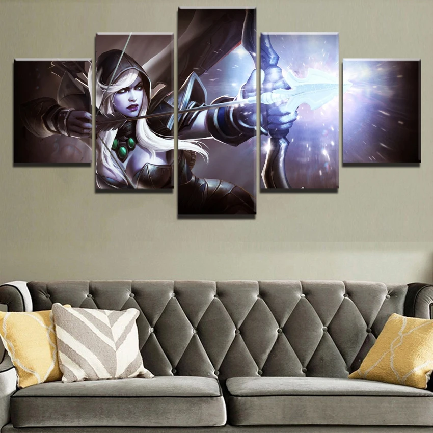  Canvas HD Painting 5 Pieces DotA 2 Game Role Pictures Home Decoration Modern Printed Poster For Liv