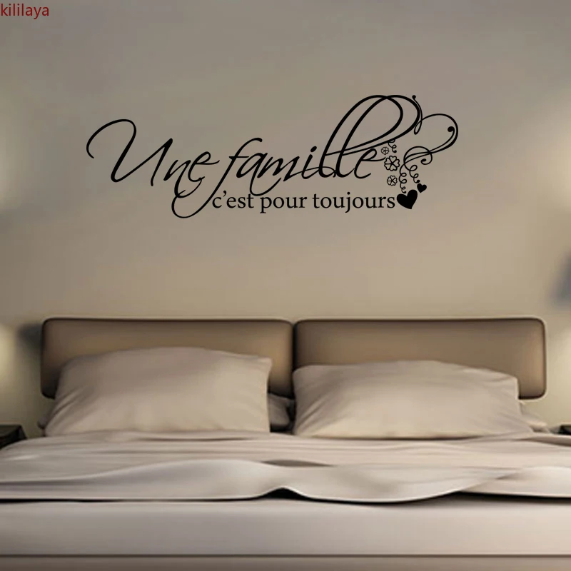 Kililaya French Family Quotes Wall Sticker For Living Room Home Decor ...
