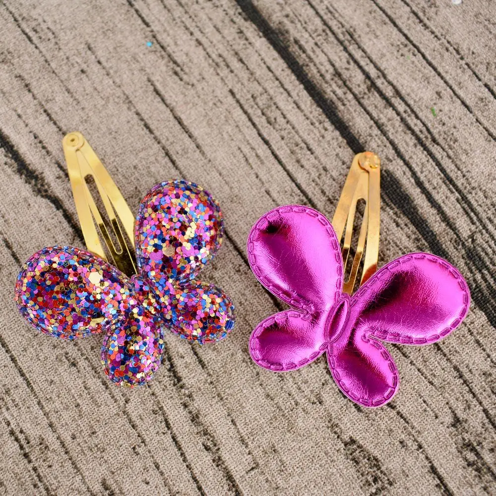 1pc Girl Sequins Butterfly Barrettes Glitter BB Clip Hair Clips Kids Child Hairpins Children Hair Pin Hair Accessory Cute Decor