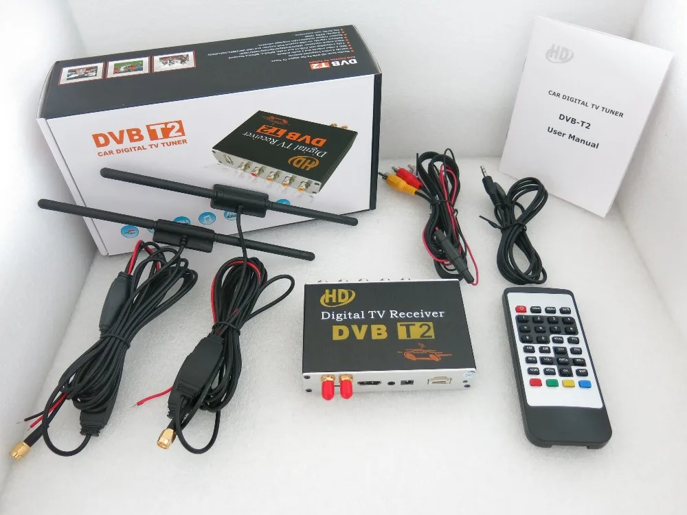 Автомобильный HD DVB T2 двойной тюнер цифровой ТВ приемник с тайским русским