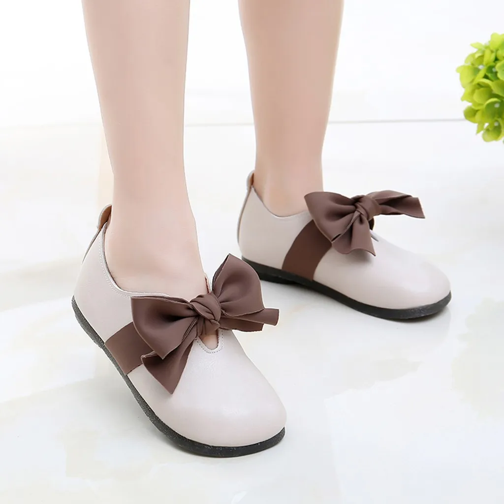 

2019 Kids Shoes For Girl chaussure enfant fille Baby Girl Fashion Princess Bowknot Dance Nubuck Leather Casual Single Shoes