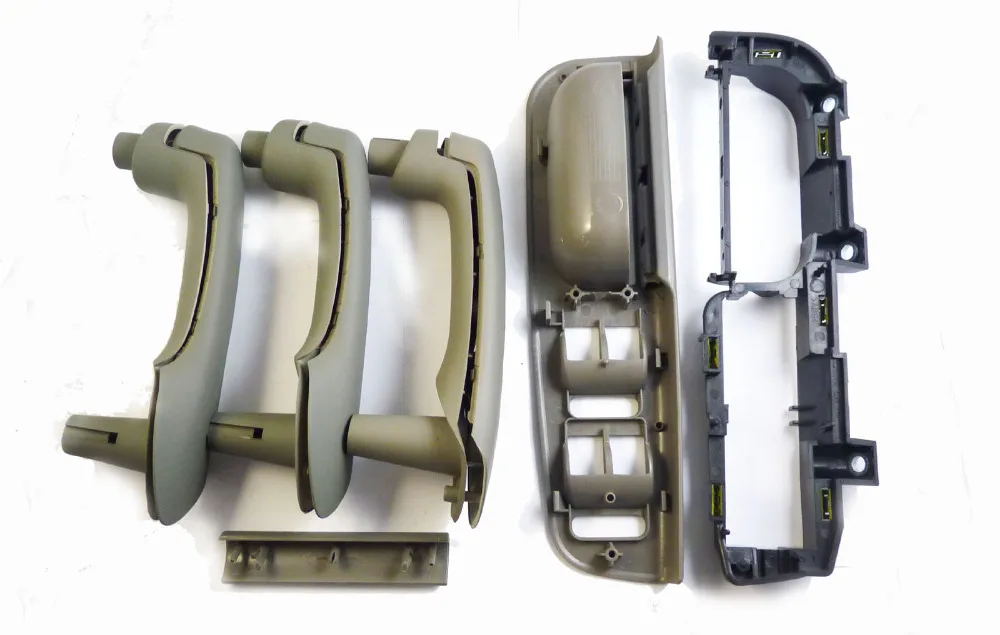 ISANCE 6Pcs Gray Interior Door Handle Cover Grab Bezel Trim Bracket 1J1867179A 3B1867171E 3B0867175 For VW Jetta Golf Bora MK4