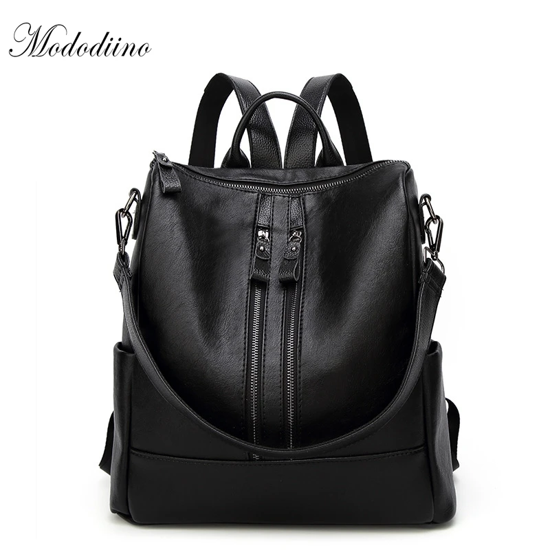 

Mododiino Soft Leather Backpacks Woman 2018 PU Solid Color Back Pack Female Large Capacity Women's Bag Casual School Bag DNV0597