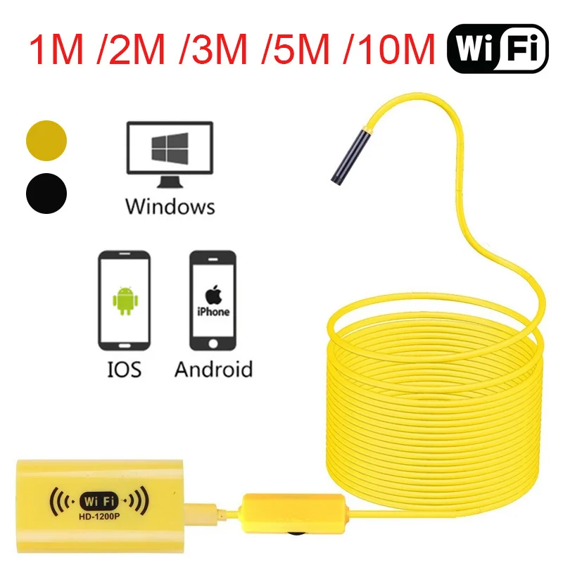 

WIFI Endoscope Camera Mini Waterproof Soft Cable Inspection Camera 8mm 1M USB Endoscope Borescope IOS Endoscope For Iphone