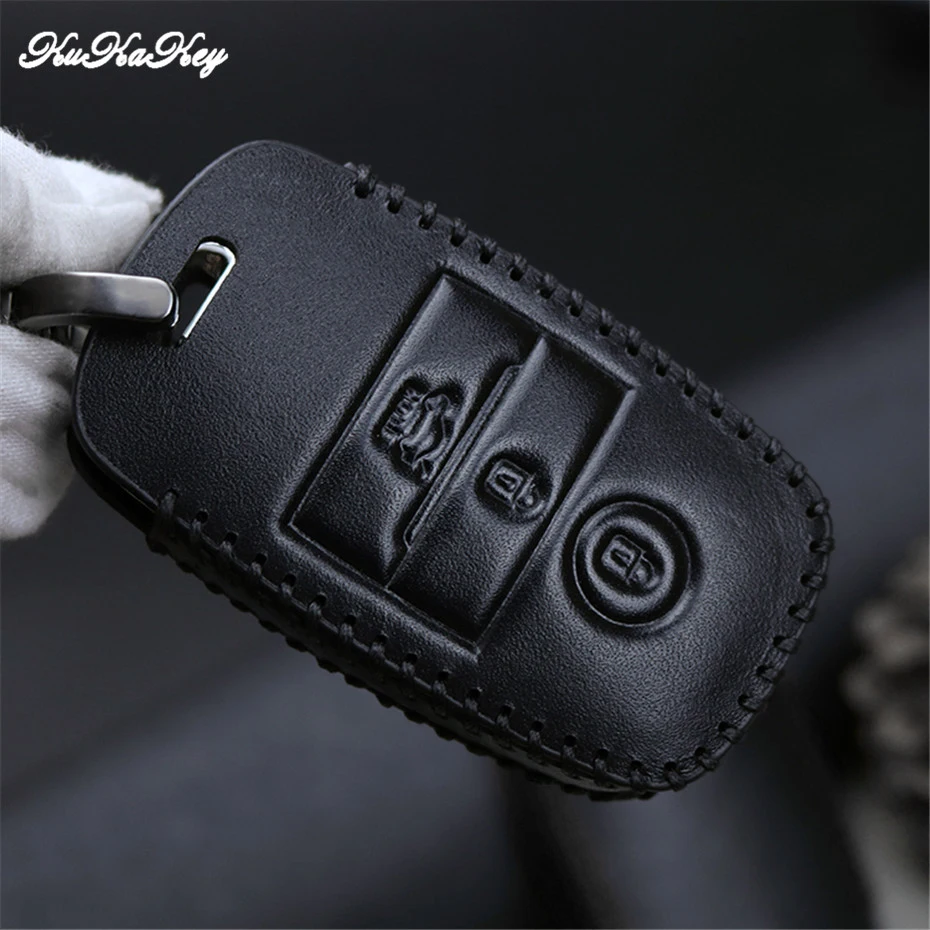 2018 Fashion Leather Car Key Smart Case Cover Keychain For Kia Rio Ceed