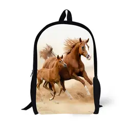 Модные 3D животное лошадь Печать Рюкзак 17 дюймов большое пространство детский школьный рюкзак обувь для мальчиков девочек легкий школьные