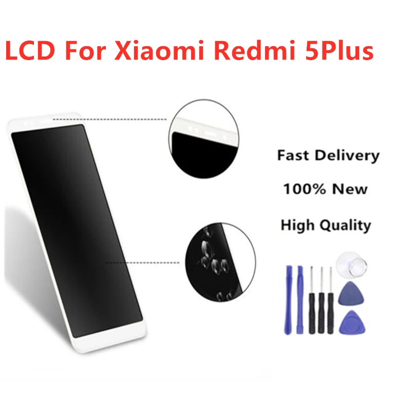 

Lcd Display For Xiaomi Redmi 5 Plus Touch Screen 100% New FHD 5.99" Digitizer Assembly Replacement Accessory No Frame