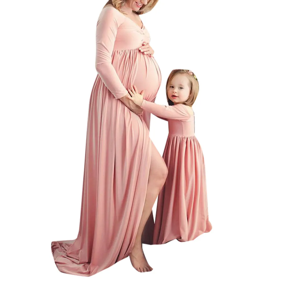 Mommy & Me Pregnants Сексуальная фотография Реквизит c оголенными плечами кормящих платье
