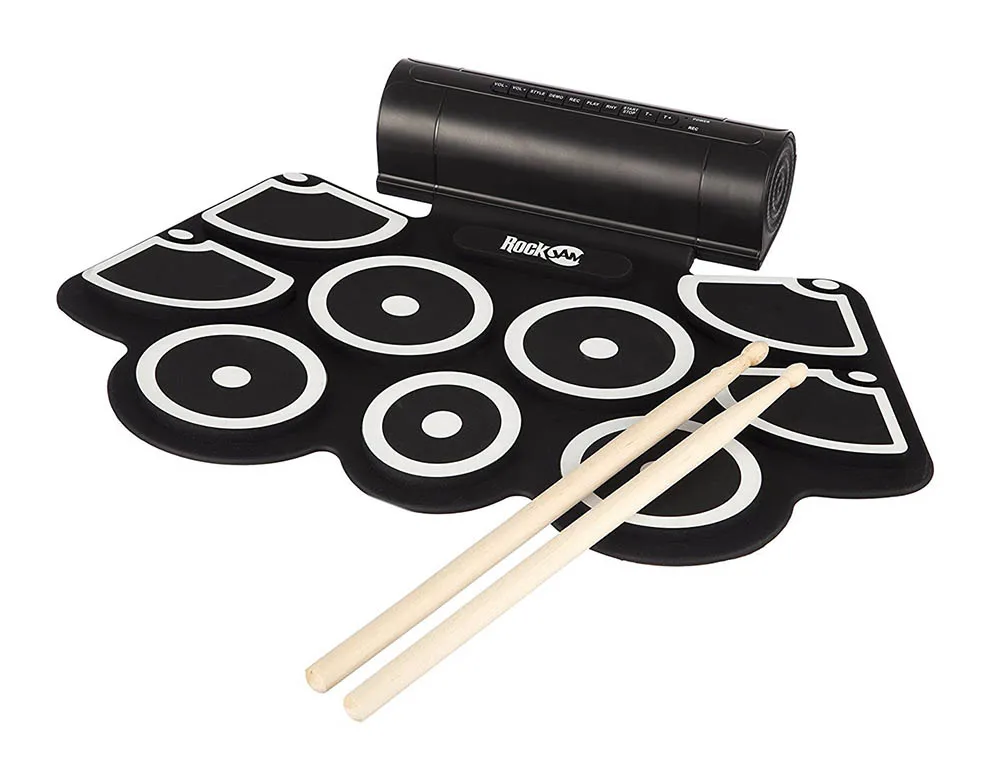 Портативный рулон электронные миди барабаны набор наборы 9 колодки USB MIDI барабан для детей обучения