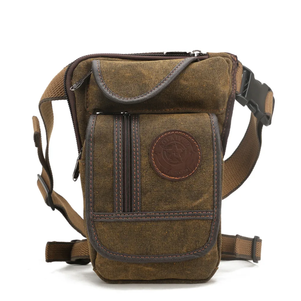 Для мужчин холст военные Путешествия Мотоцикл Crossbody хип пояс бум поясная сумка