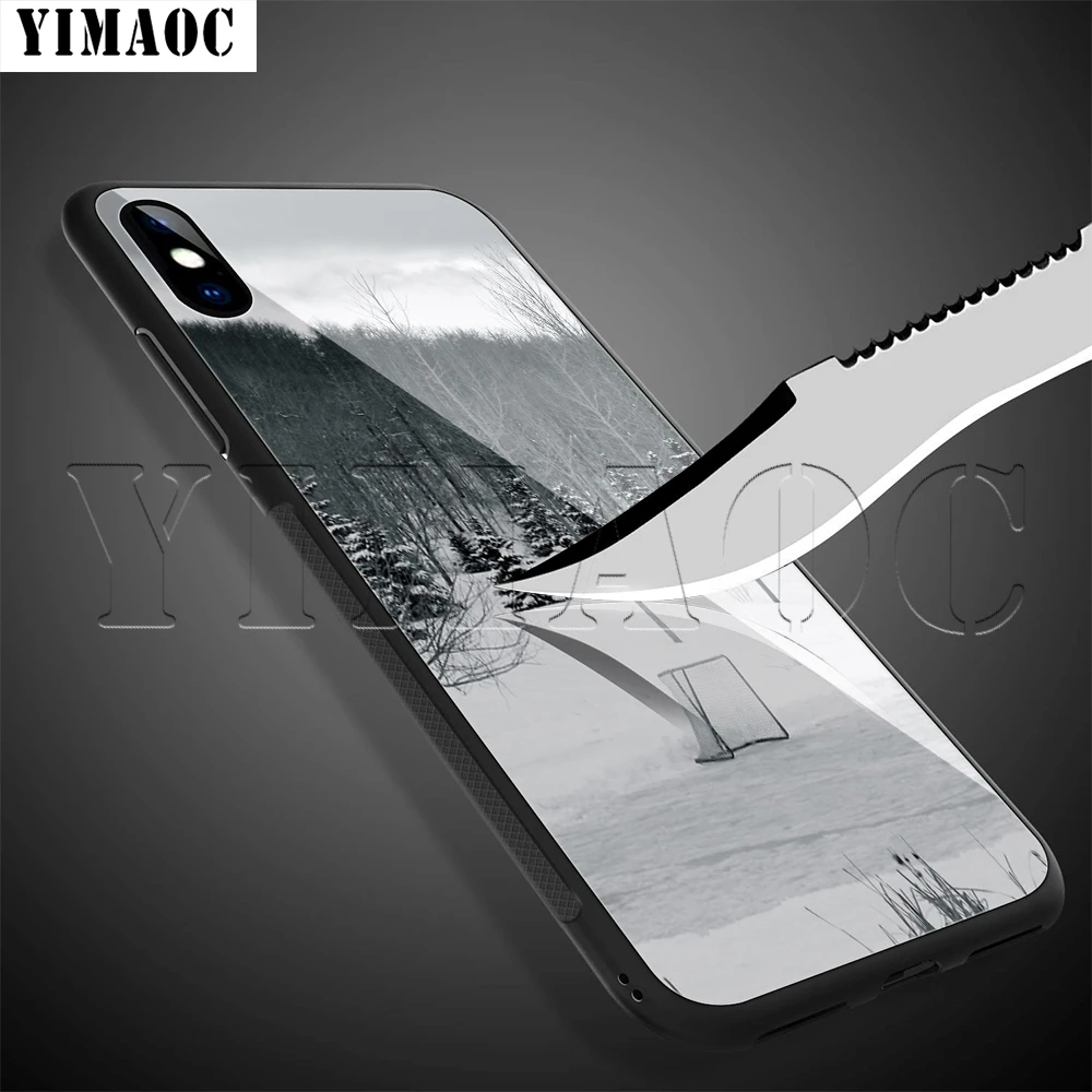 Спортивный чехол YIMAOC из закаленного стекла для хоккея с шайбой iPhone 11 Pro XS MAX XR X 8 7 6