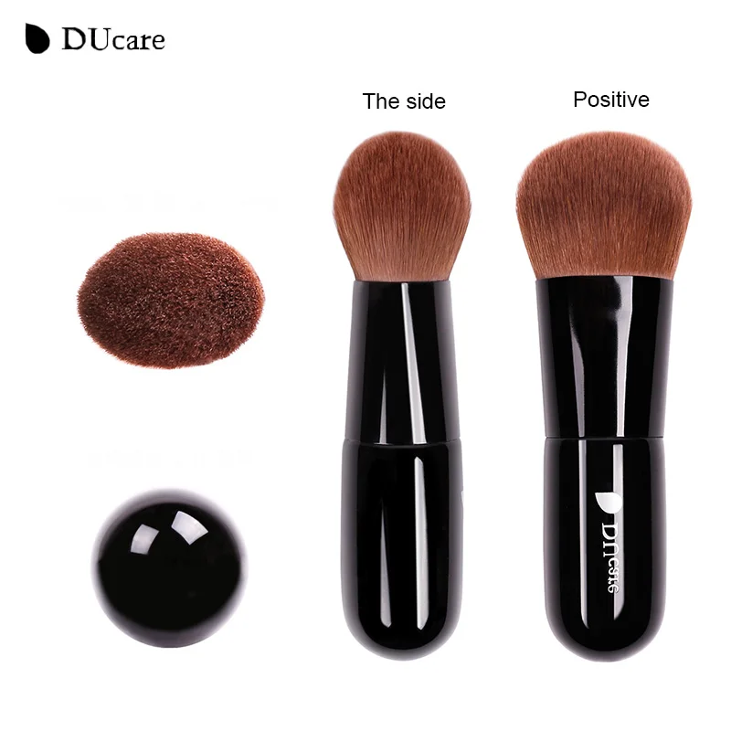 DUcare 1 шт. Топ коричневый из синтетического волоса, пудра кисть Высокое качество кисти для макияжа кисть для нанесения пудры