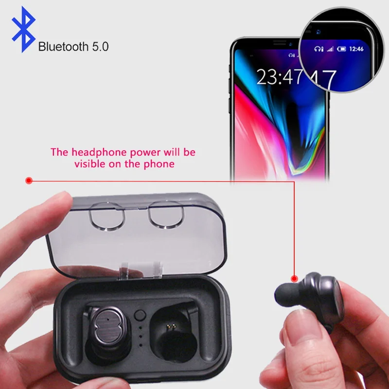 Bluetooth наушники спортивные Беспроводной бинауральные звонки Фитнес с защитой от
