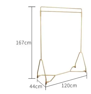 Clothes store hangers display rack gold clothes rack women's clothing store shelves display rack floor-to-floor island rack.