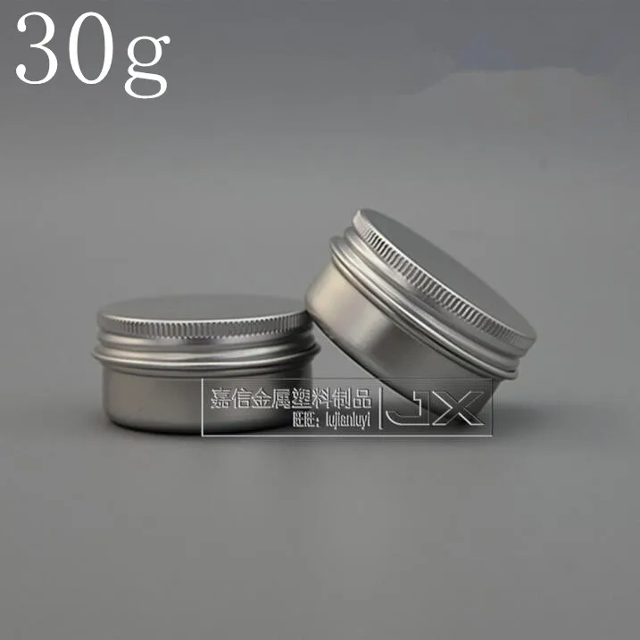

Free Shipping 30g/ml Silver Aluminum Empty Lucifugal Tall Bottle Jar Cream Eye Gel Pomade Bath Salt Empty Cosmetic Containers