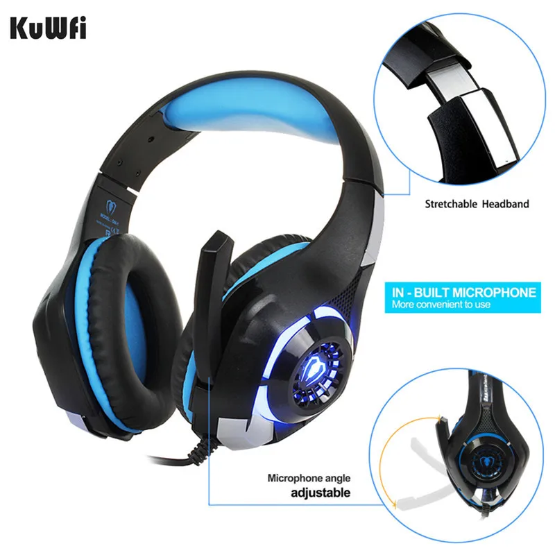 

KuWfi Wired Gaming headphone Earphone Gaming Headset Headphone Xbox One Headset with microphone for PC/ PS4 Playstation 4 Laptop
