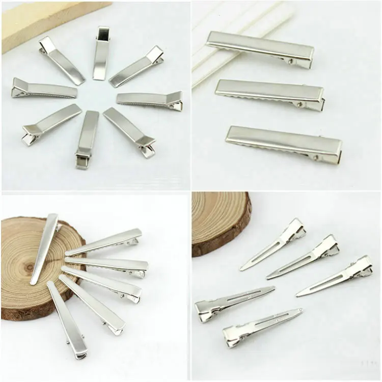 50pcs/pack DIY Metal prong Alligator Hair Clips Teeth stainless steel
